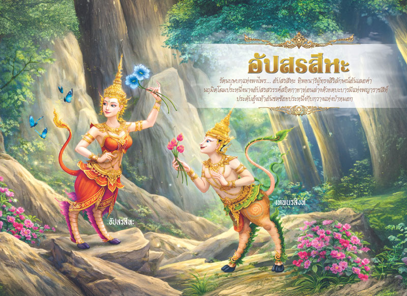 Desk-Calendar-2570-Apsara-Singha-Poem-Page_Buddhist-Art-Wildlife-Template_Roongphim-Calendar รูปแบบหน้าเนื้อในพิเศษปฏิทินสำเร็จรูป 2570 ลายจิตรกรรมไทยสัตว์หิมพานต์ อัปสรสีหะและบทกลอนบูชานางอัปสรครึ่งสิงห์ สั่งพิมพ์ราคาถูก โดย โรงพิมพ์ปฏิทิน.com