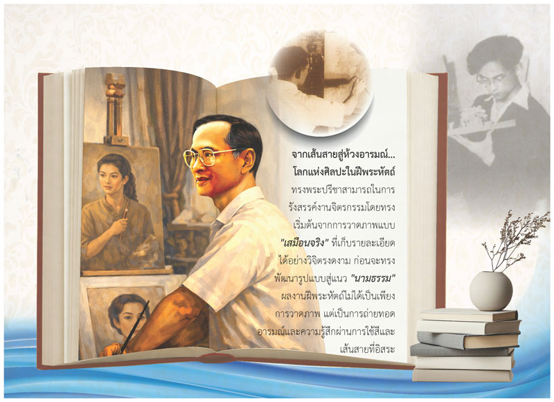 Desk-Calendar-2570-King-Rama-9-Art-Page_Royal-Painting-Template_Roongphim-Calendar รูปแบบหน้าเนื้อในพิเศษปฏิทินสำเร็จรูป 2570 ลายในหลวงรัชกาลที่ 9 ทรงงานศิลปะวาดภาพเหมือนสีน้ำมันและบันทึกประวัติภาพฝีพระหัตถ์ สั่งพิมพ์ราคาถูก โดย โรงพิมพ์ปฏิทิน.com