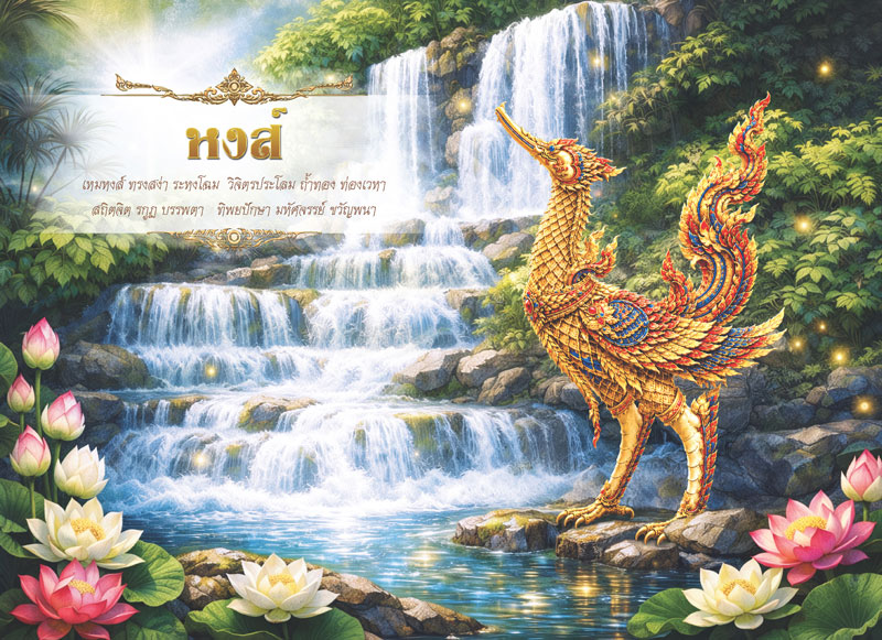 Desk-Calendar-2570-Swan-Poem-Page_Buddhist-Art-Wildlife-Template_Roongphim-Calendar รูปแบบหน้าเนื้อในพิเศษปฏิทินสำเร็จรูป 2570 ลายจิตรกรรมไทยสัตว์หิมพานต์ พญาหงส์ทองและบทกลอนบูชาทิพยปักษา สั่งพิมพ์ราคาถูก โดย โรงพิมพ์ปฏิทิน.com